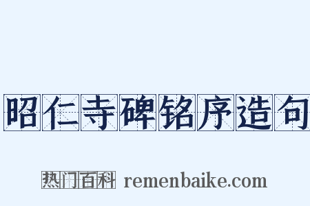 昭仁寺碑铭序造句是什么意思的图片